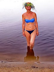 With a garland made of water