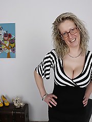 Naughty german housewife showing off her dirty mind